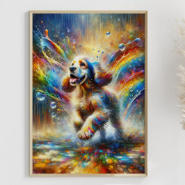Anpassningsbarna Färgfull Cocker Spain Rainbow Spl Poster