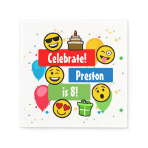 Anpassningsbarna Färgfyllda Emoji Födelsedagsfest 