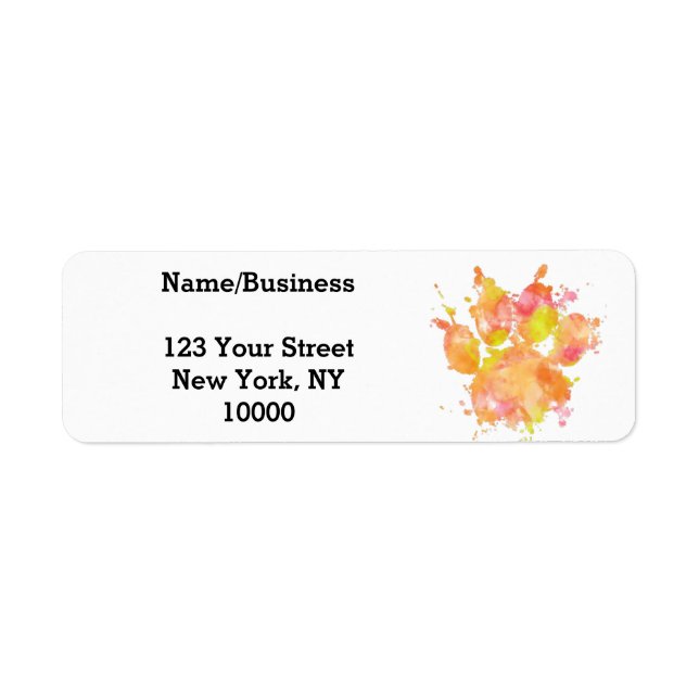 Anpassningsbarna Färgmålning för hund Skriv ut vat Returadress Etikett (Framsidan)