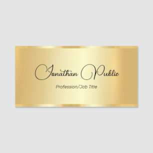 Anpassningsbarna Faux Guld skriptmall Calligraphed Namnbricka