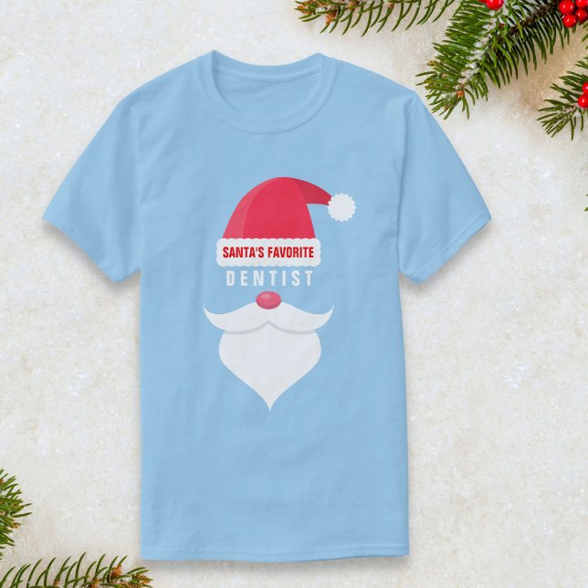 Anpassningsbarna Favoritdentist för jultomten T Shirt (Skapare uppladdad)