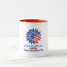 anpassningsbarna "Firande Freedom" Patriotic Solro Mugg