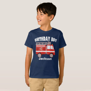 Anpassningsbarna Fire Lastbil Birdday Boy Tee