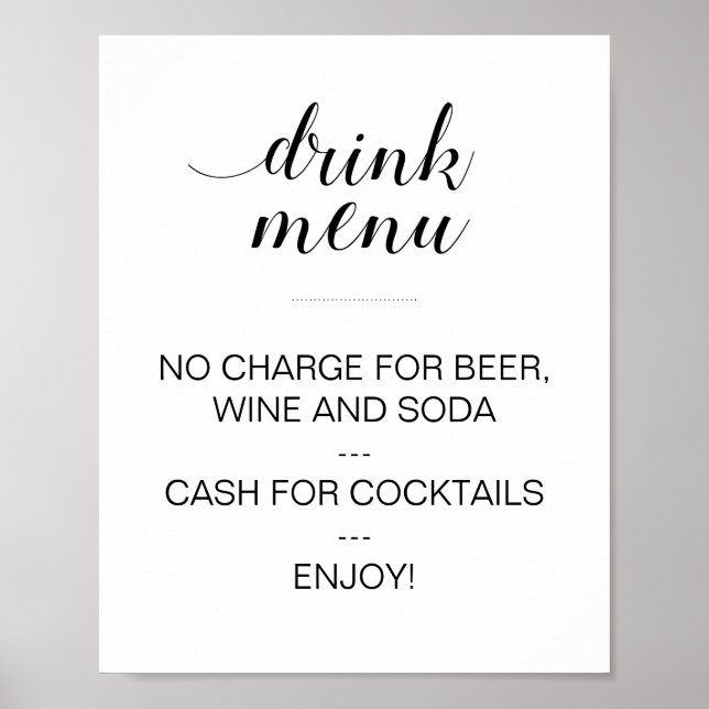 Anpassningsbarna för att Poster elegant Drink Menu (Framsidan)