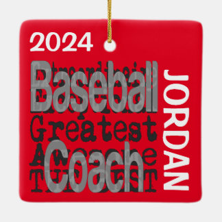 Anpassningsbarna för Baseball Coach Extraordinaire Julgransprydnad Keramik