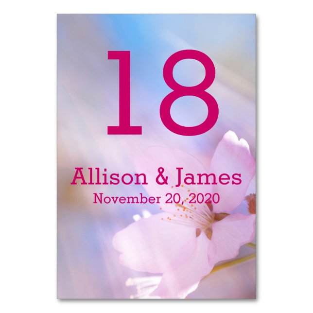 anpassningsbarna för Bord-kortet i Bröllop Bordsnummer (Framsidan)