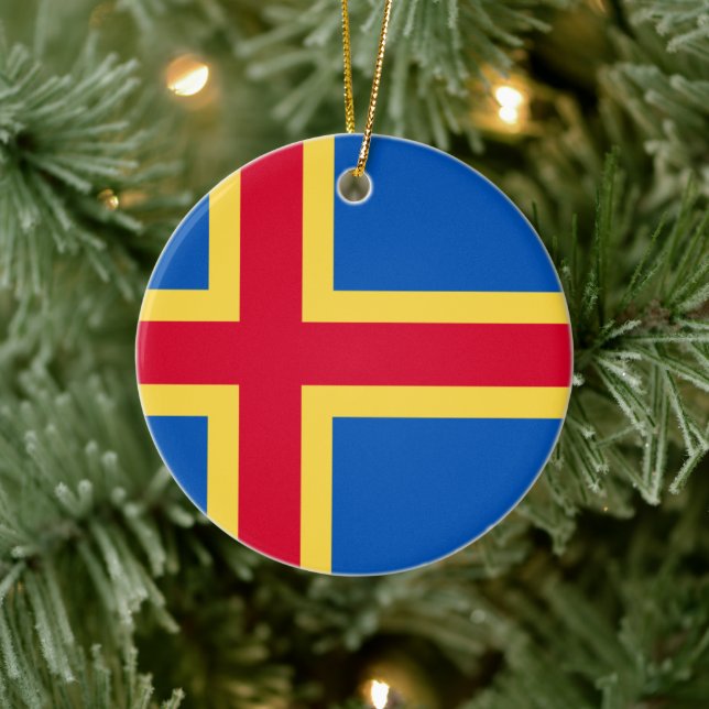 Anpassningsbarna för Flagga på öarna Julgransprydnad Keramik (Träd)