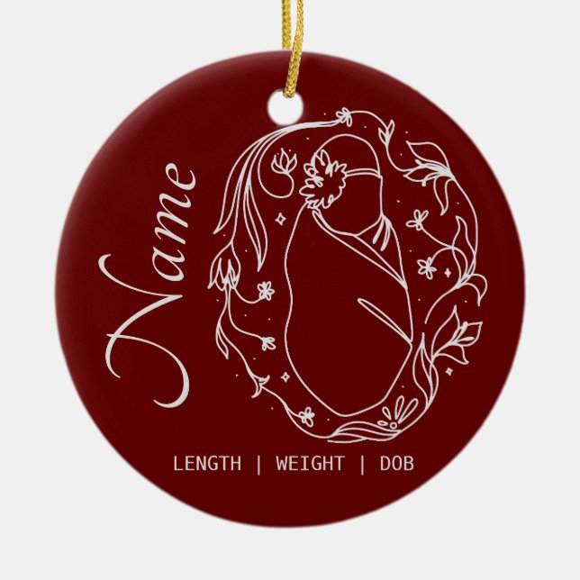 Anpassningsbarna för födelsefakta Ornament (Framsidan)