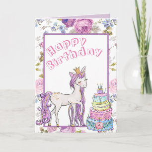 Anpassningsbarna för Guld Unicorn i Birthday Gift Kort