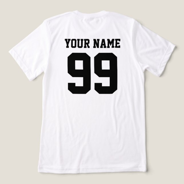 Anpassningsbarna för idrottens fotbollslag i Namn T Shirt (Design Baksida)