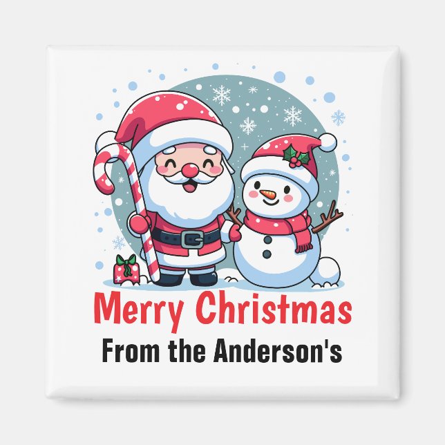 Anpassningsbarna för jultomten och Snögubbe Magnet (Framsidan)