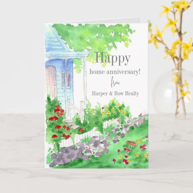 Anpassningsbarna för Lycklig hemårsdag, Cobbleston Kort (Gul blomma)