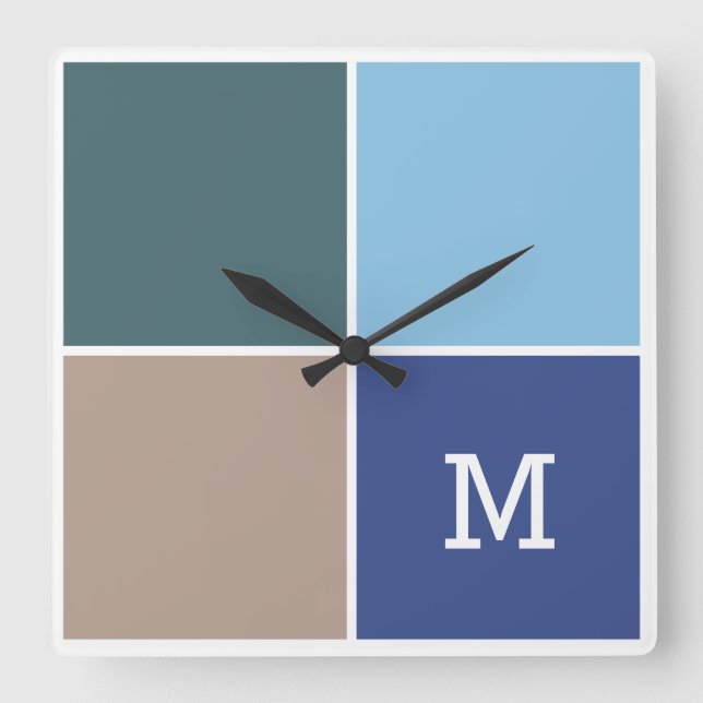 Anpassningsbarna för Nautical Tiles med monokulärv Fyrkantig Klocka (Framsida)