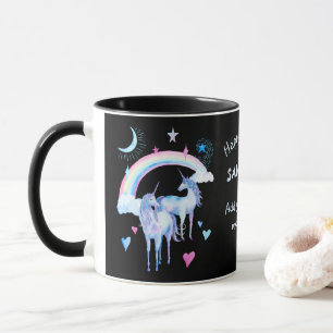 Anpassningsbarna för regnbåge och unicorns mugg