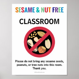 Anpassningsbarna för Sesame & Nöt Free Classroom A Poster