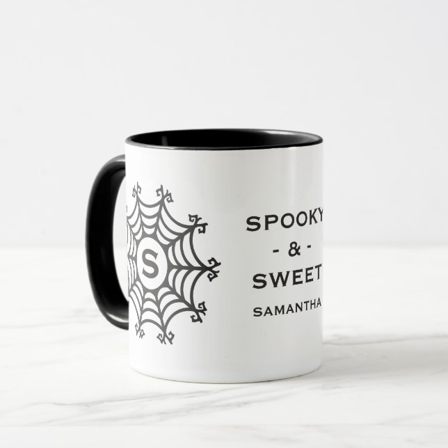 Anpassningsbarna för Spooky & Sweet Spindelnät Mon Mugg (Framsida vänster)
