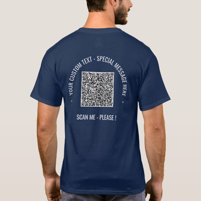 Anpassningsbarna för textsökning i QR-kod, textfun T Shirt (Baksida)