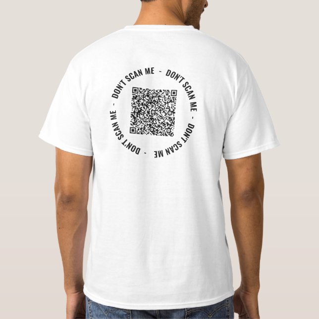 Anpassningsbarna för textsökning i QR-kod, textfun T Shirt (Baksida)