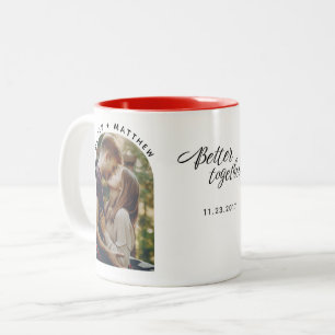Anpassningsbarna förlovning Photo Better Together Två-Tonad Mugg