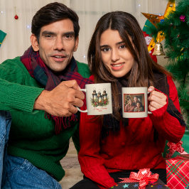 Anpassningsbarna Foto för glad helg-vinter-mönster Kaffemugg