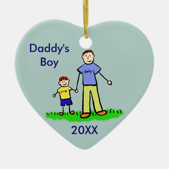 Anpassningsbarna Foto Ornament för pappor Boy Fami (Framsidan)