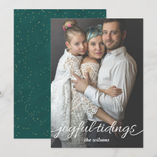 Anpassningsbarna Foto på Aqua Guld Glatt Tidings S Julkort