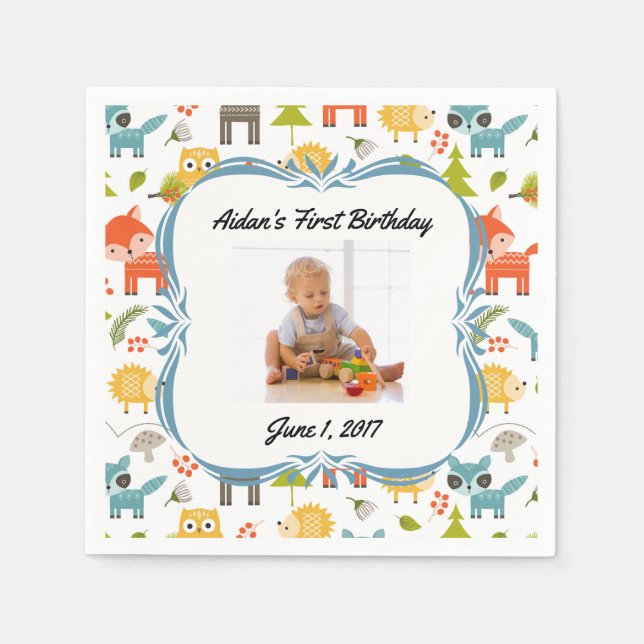 Anpassningsbarna Foto Party Napkins Pappersservett (Framsidan)