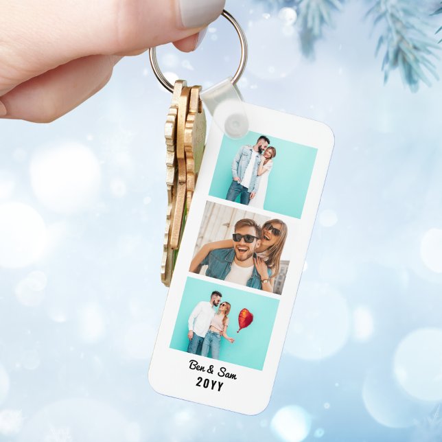 Anpassningsbarna Fotobooth Strip (par Keepsaké) Nyckelring (Couple Keepsake Custom Photo Booth Strip Keychain
)