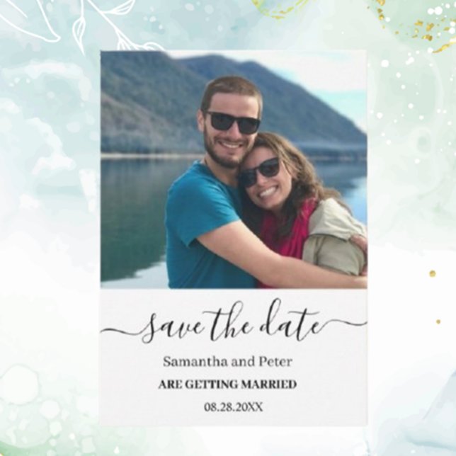 Anpassningsbarna Fotoflyttat - relaxerat Spara dat Spara Datumet (Create lasting memories with our custom photo Modern Relaxed Save the Date cards.)