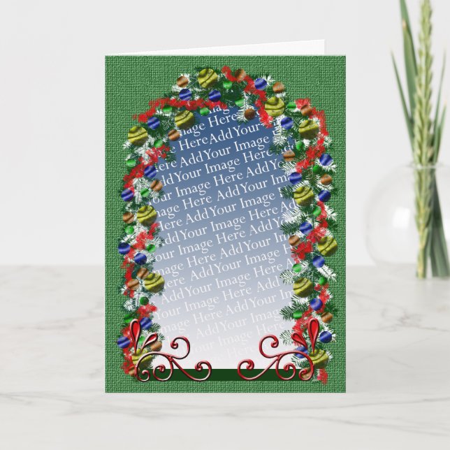 Anpassningsbarna Fotografimall för julfönster i He Helgkort (Framsida)