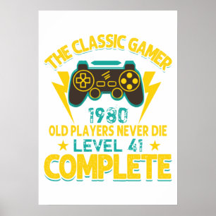Anpassningsbarna Gamer Birthday Gift Ålder och Åld Poster