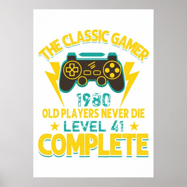 Anpassningsbarna Gamer Birthday Gift Ålder och Åld Poster (Framsidan)