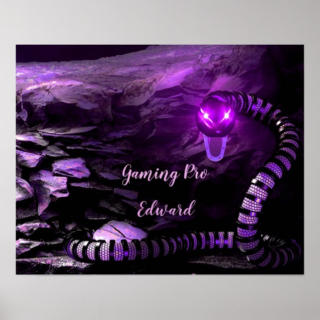 Anpassningsbarna Gamer Fantasy Snake Poster (Framsidan)