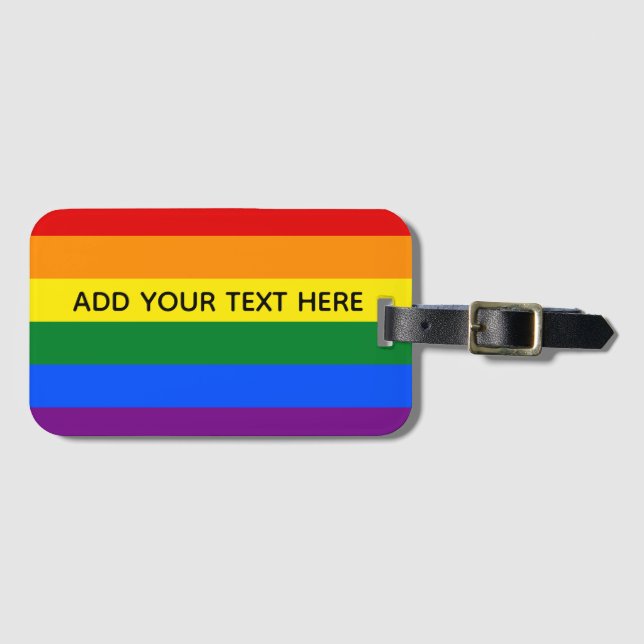 Anpassningsbarna gay pride HBT Rainbow Rand Text  Bagagebricka (Framsida horisontal)