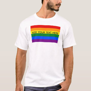 Anpassningsbarna gay pride HBT Rainbow Rand Text T Shirt