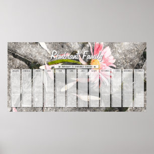 Anpassningsbarna Gerber Daisy Birthday Calendar Poster