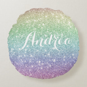 Anpassningsbarna Glitter Mönster Rund Kudde