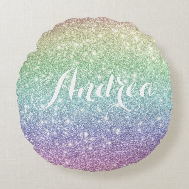 Anpassningsbarna Glitter Mönster Rund Kudde (Framsidan)