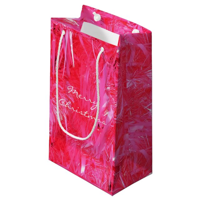 Anpassningsbarna Glossy Rosa God jul Gift Bag (Framsidan Vinklad)