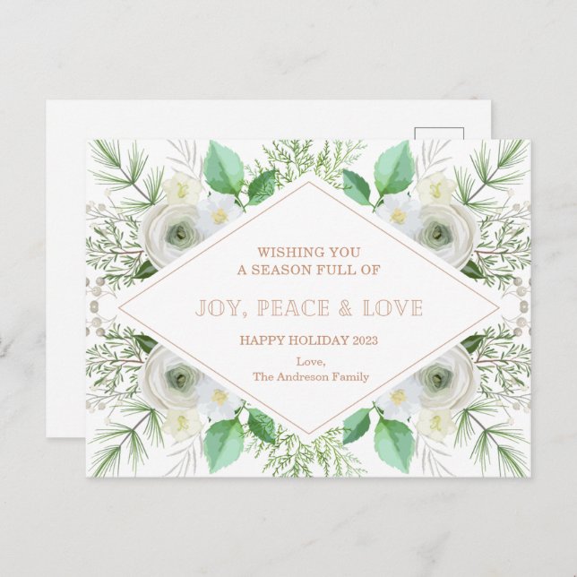 Anpassningsbarna god jul Card - julkort Helg Vykort (Fram/baksida)