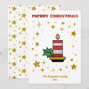 Anpassningsbarna god jul Guld Glitter Helgdag Julkort