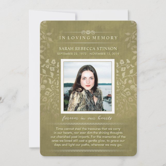 Anpassningsbarna Golden Blommigt Photo Dikt - tack (Framsida)