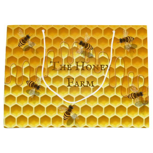 Anpassningsbarna Golden Honeycomb & Bees Large Sho (Framsidan)