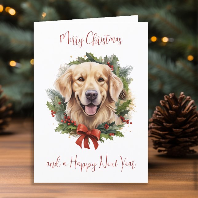Anpassningsbarna Golden Retriever Hund - julhelg Helgkort (Skapare uppladdad)