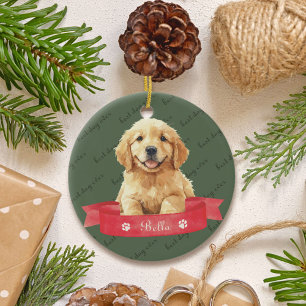 Anpassningsbarna Golden Retriever Puppy Julgransprydnad Keramik