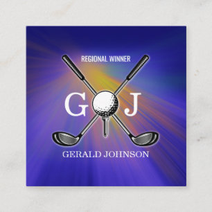 Anpassningsbarna Golf Monogram Design Buss med min Fyrkantigt Visitkort
