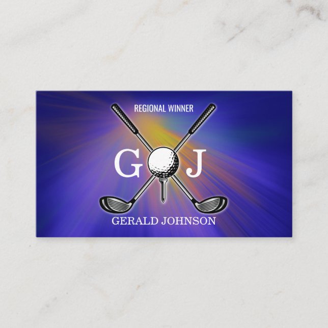 Anpassningsbarna Golf Monogram Design Buss med min Visitkort (Framsida)