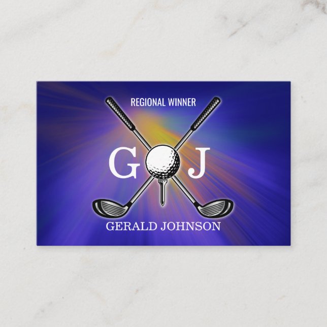 Anpassningsbarna Golf Monogram Design Buss med min Visitkort (Framsida)