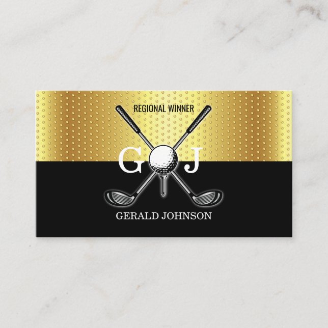 Anpassningsbarna Golf Monogram Design Buss med min Visitkort (Framsida)