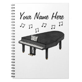 Anpassningsbarna Grand Piano Pianist Music Teacher Anteckningsbok